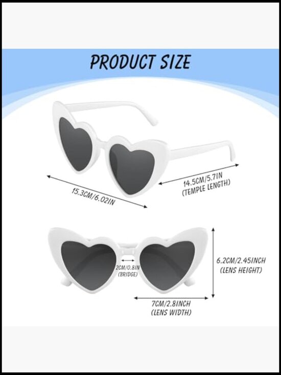 Heart Shaped Sunglasses, UV400 Protection, Polycarbonate Material main image 7